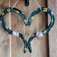 BLack with Sunflowers Heart